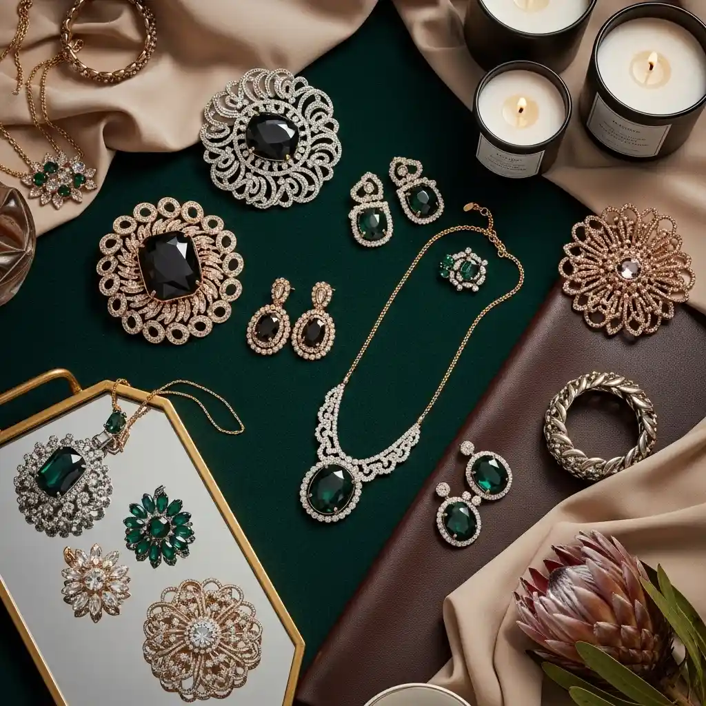 Statement brooches and jewelry