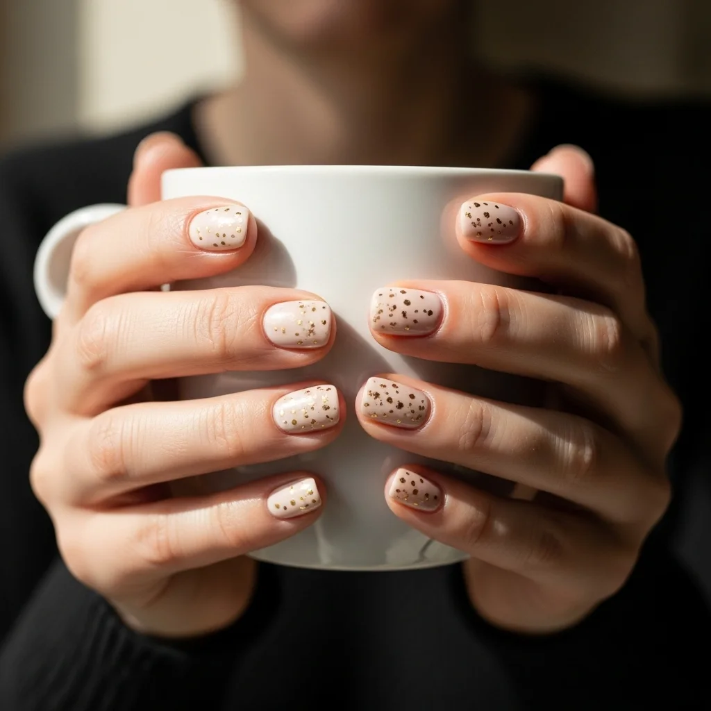 Random Gold Specs on Cream Base