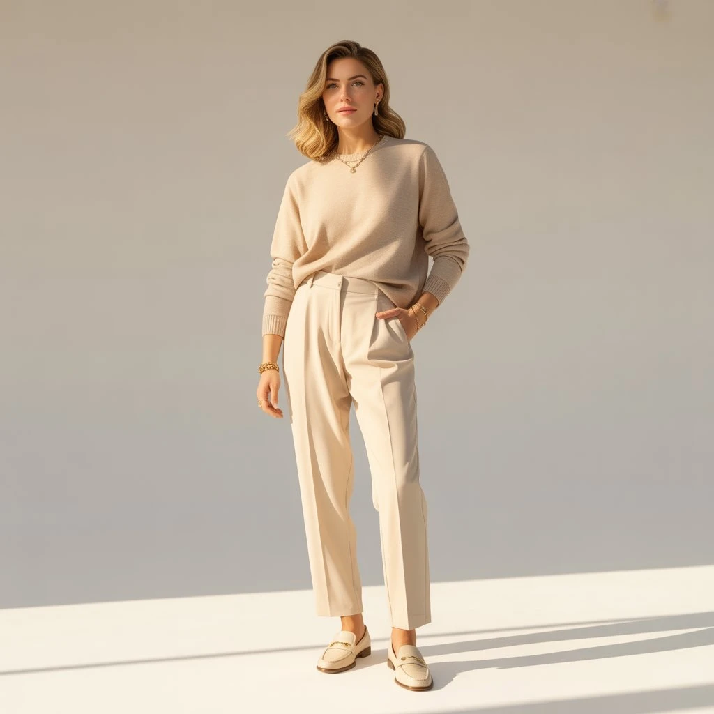 Monochrome Neutrals: All-Beige Ensemble