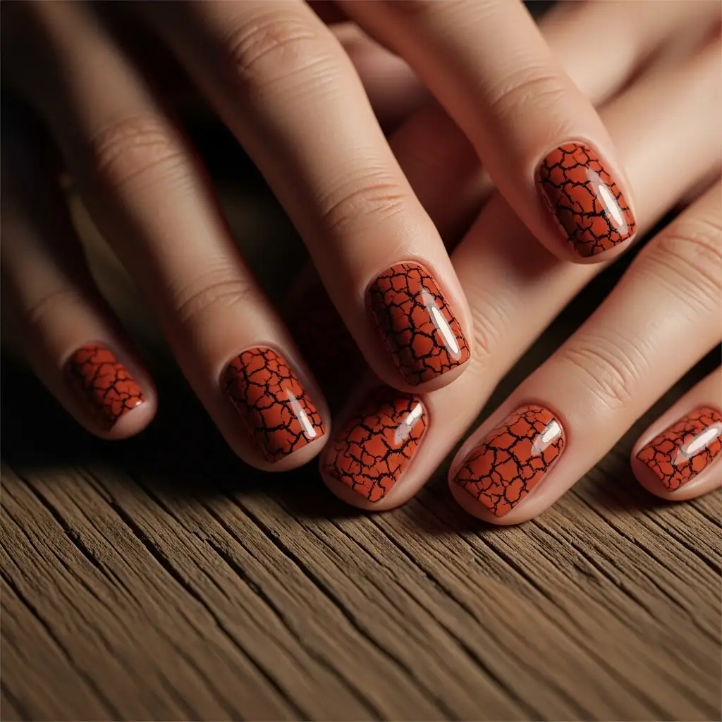 Rust Orange Crackle Effect