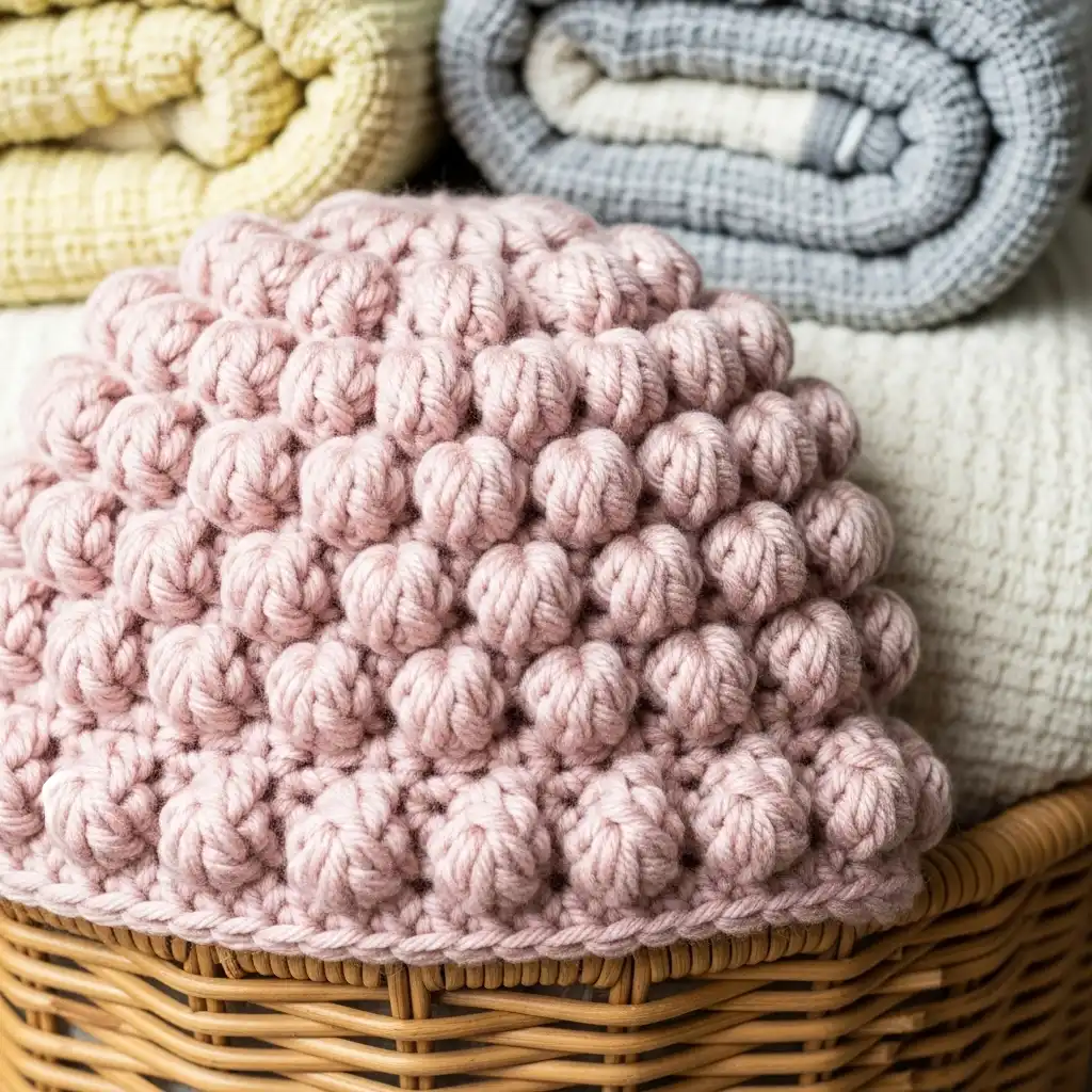 Bobble Stitch Textured Hat