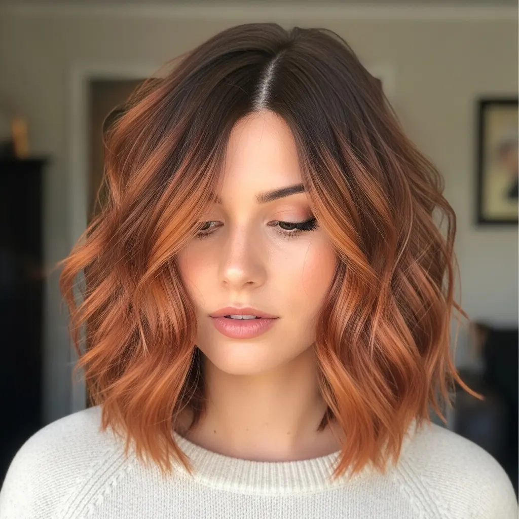 The Textured Lob with Copper Highlights
