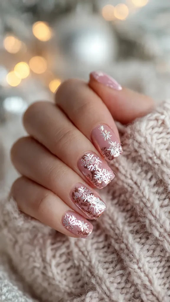 Rose Gold Snowflakes