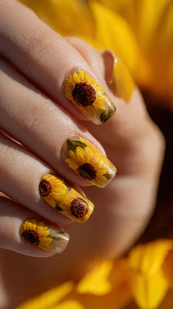 Sunflower Nail Art