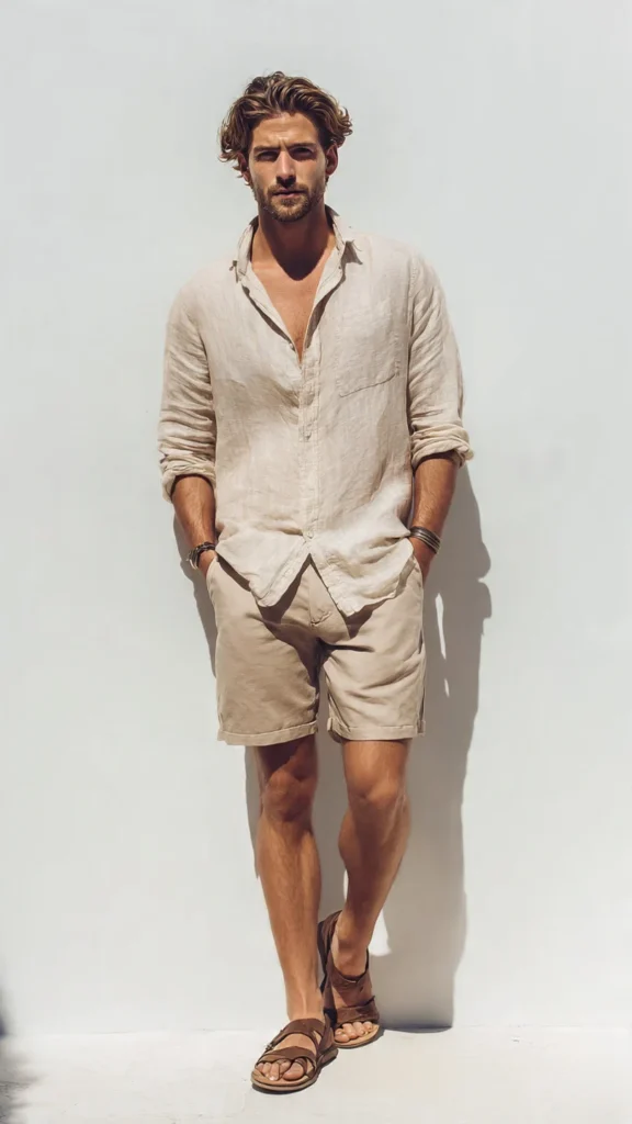 Linen Shirt and Chino Shorts