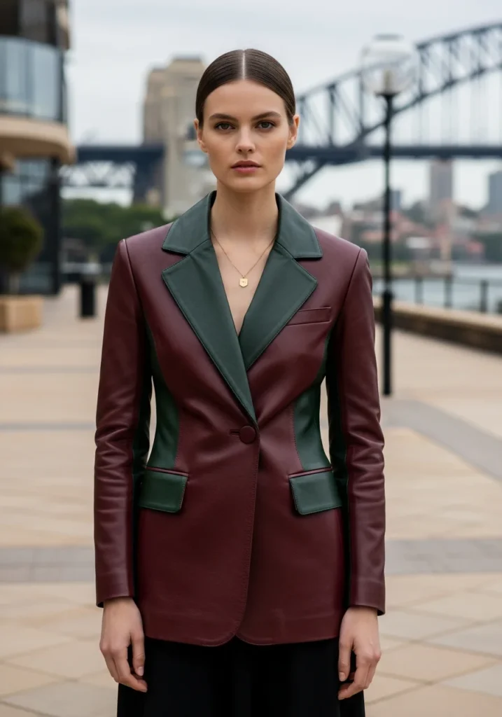 Color-Blocked Leather