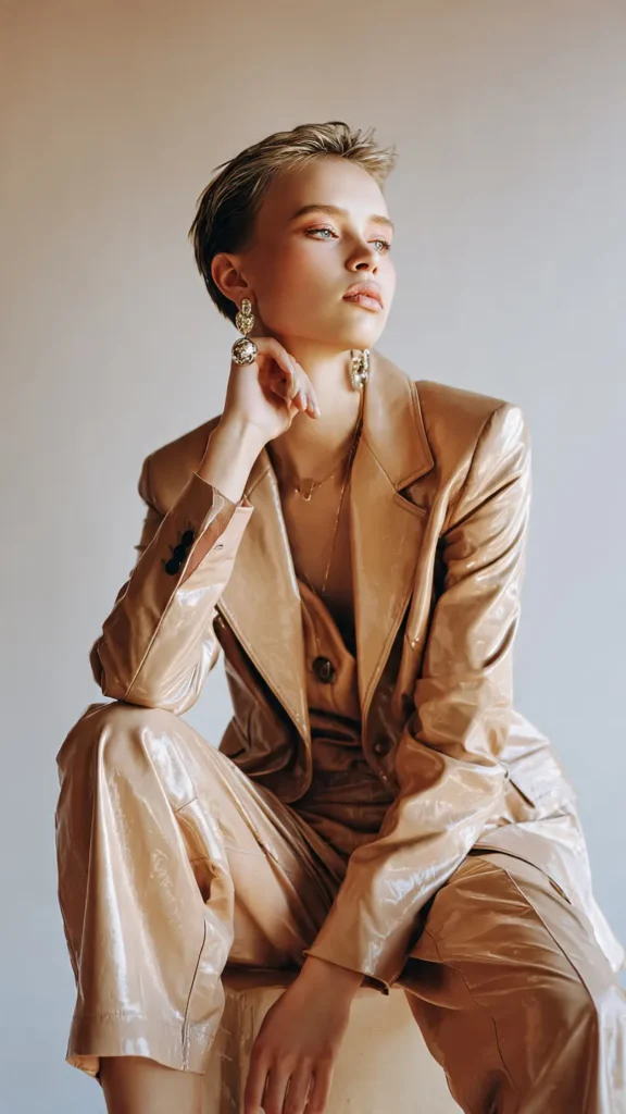 The Nude Leather Suit with Bikini Top