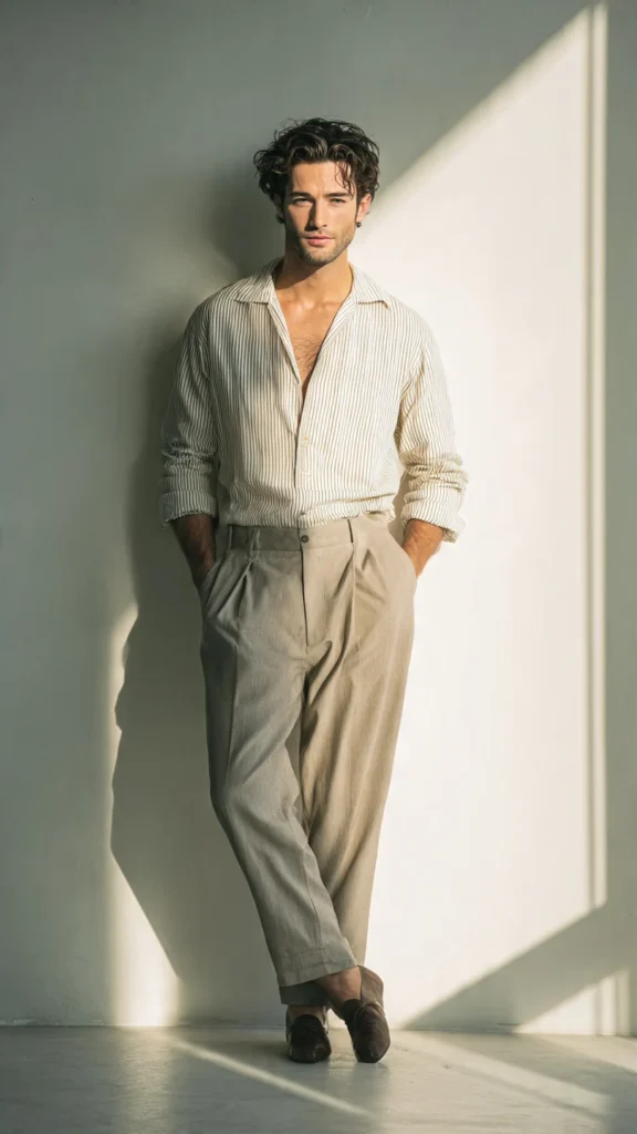 Cuban Collar Shirt and Tailored Trousers