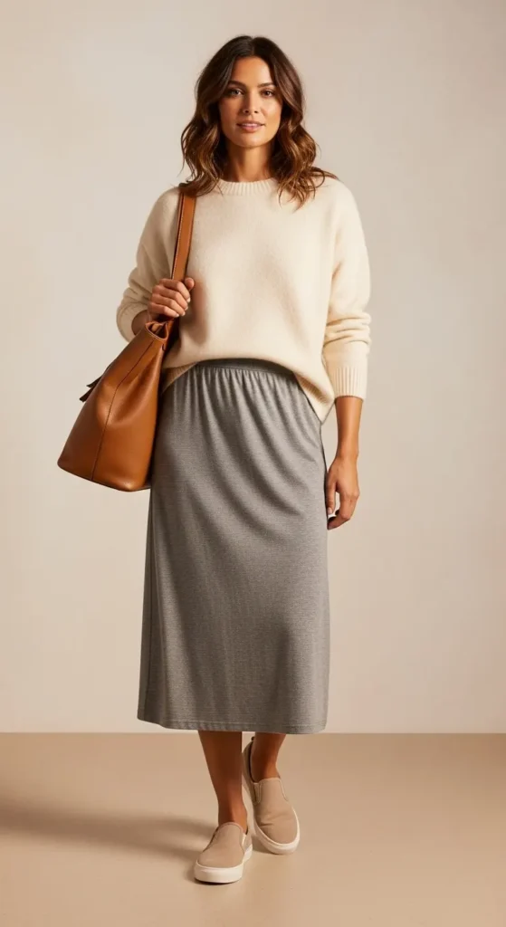 Midi Skirt and Sweater