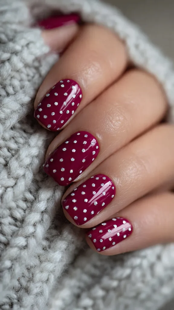 Deep Pink with White Snowfall