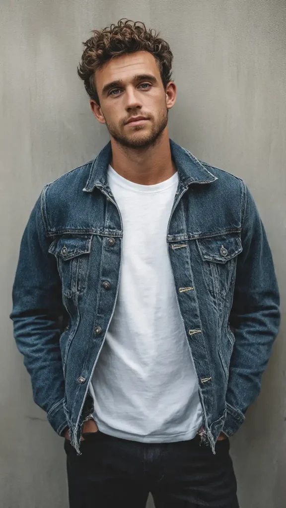 Denim Jacket and White T-Shirt