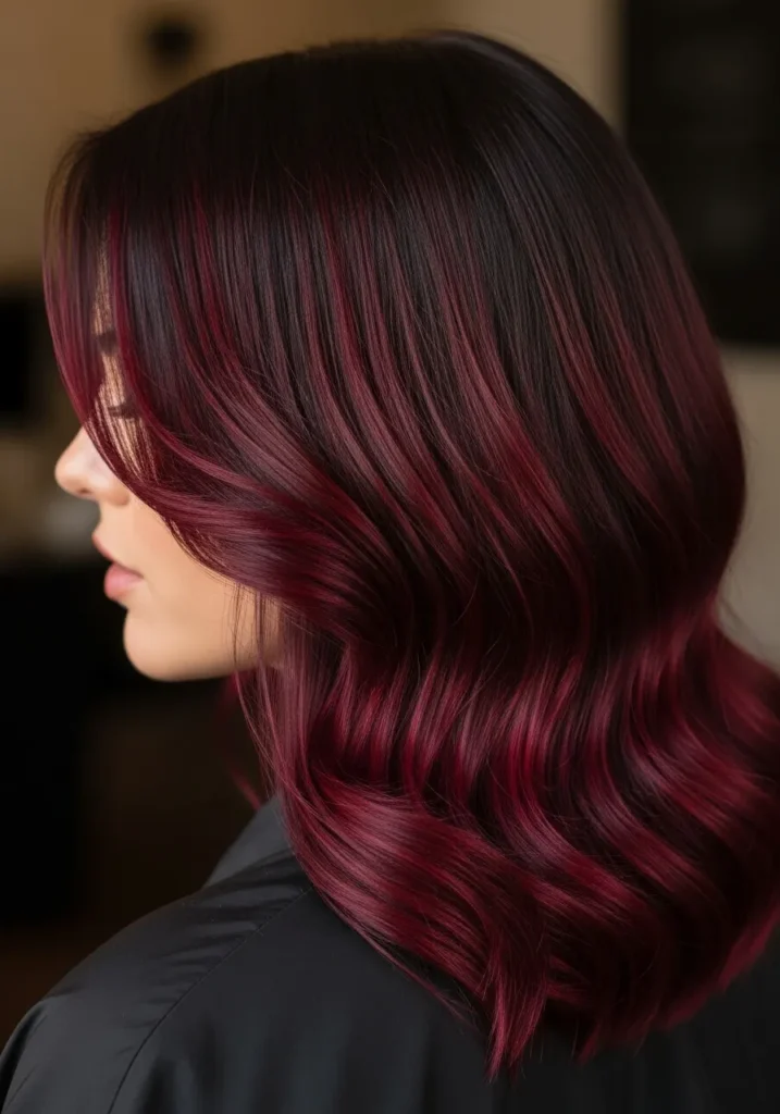  Wine Red with Dark Roots Shadow
