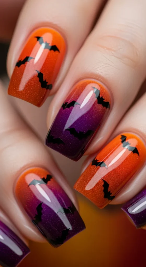 Ombre Sunset with Bats