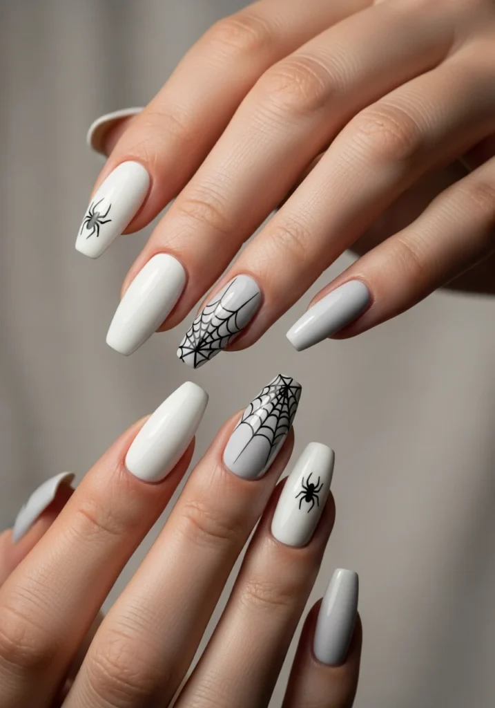 Spider Web Accent Nails