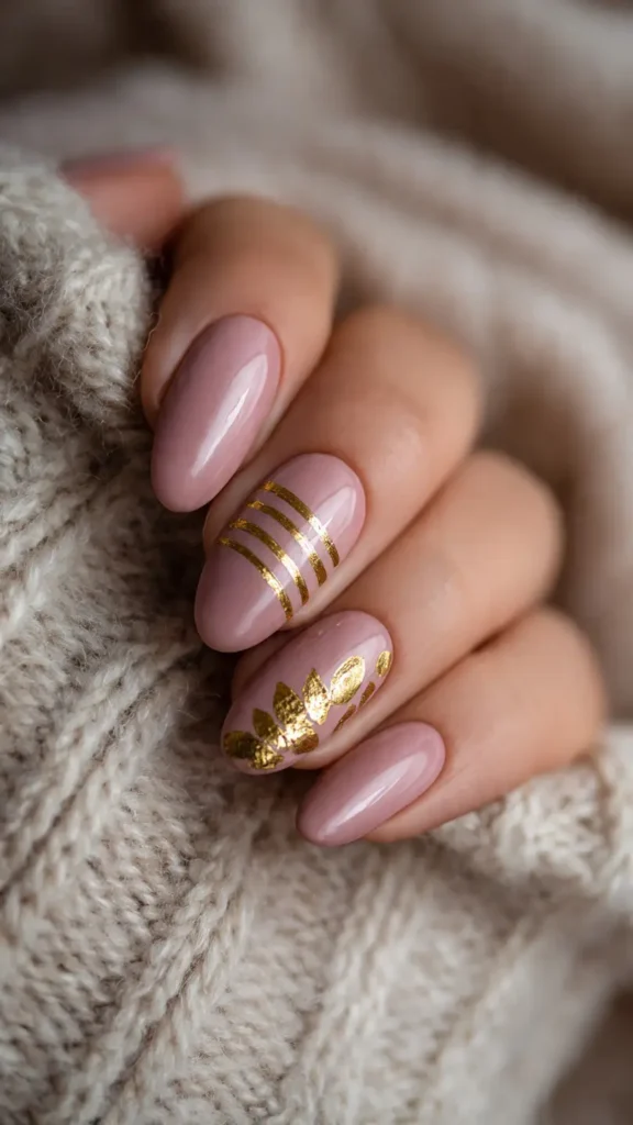 Dusty Rose with Gold Accents
