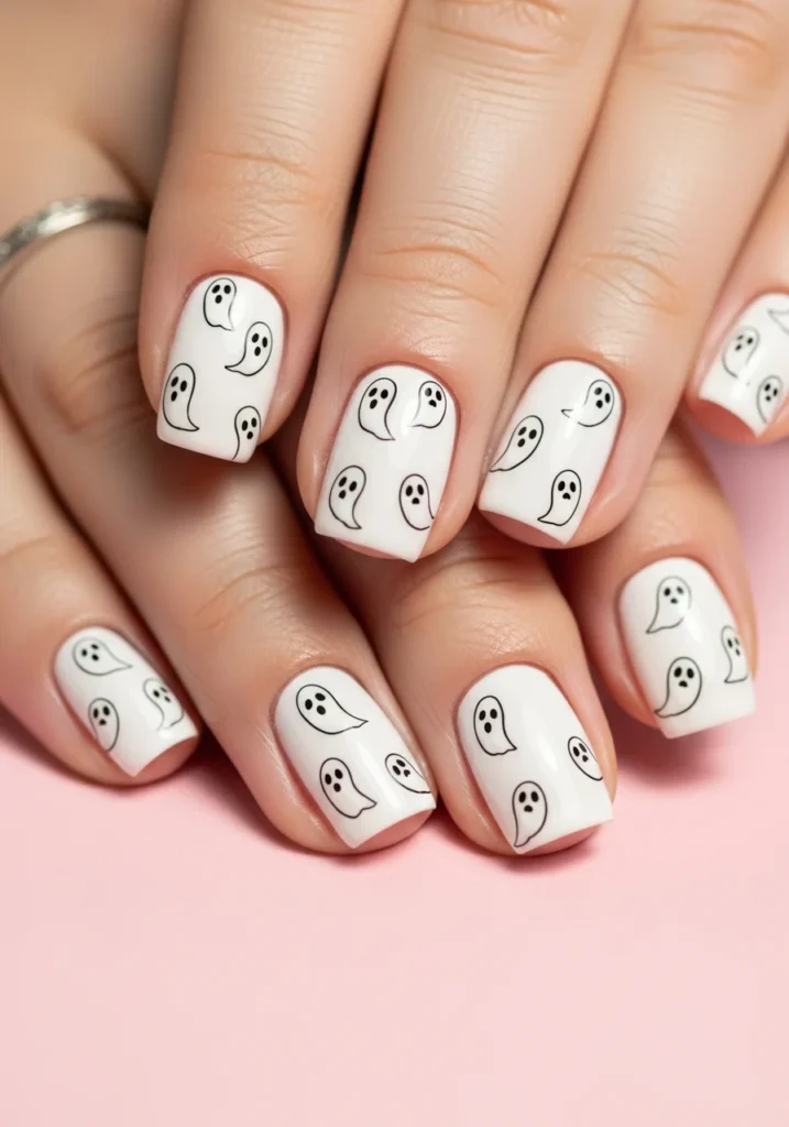 Ghost Face Nails