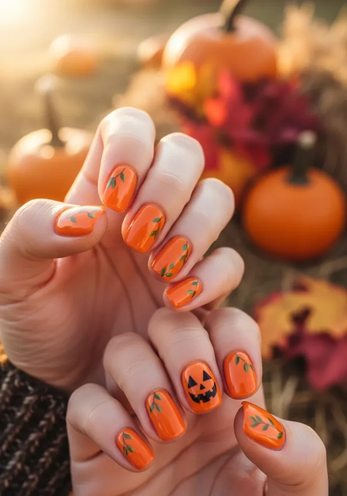 Pumpkin Patch nails