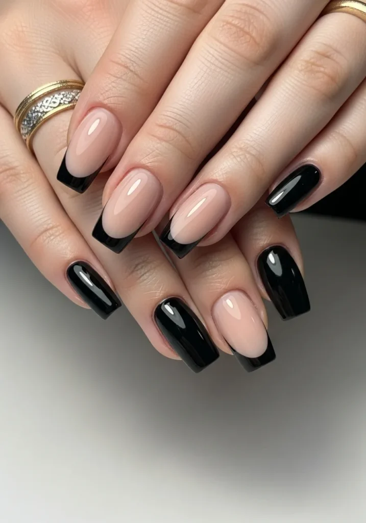 Black French Tips Reversed