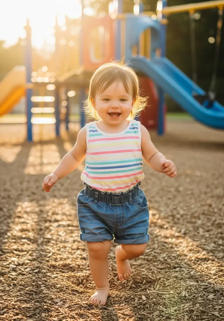 Striped Tank Top and Denim Shorts