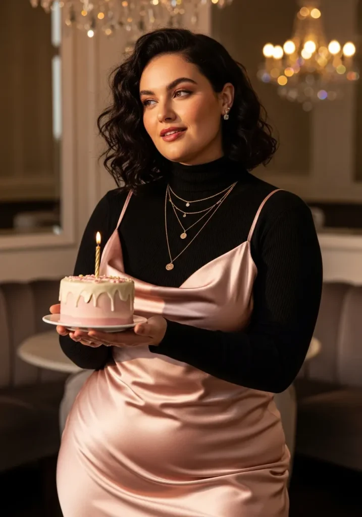 Satin Slip Dress Layered