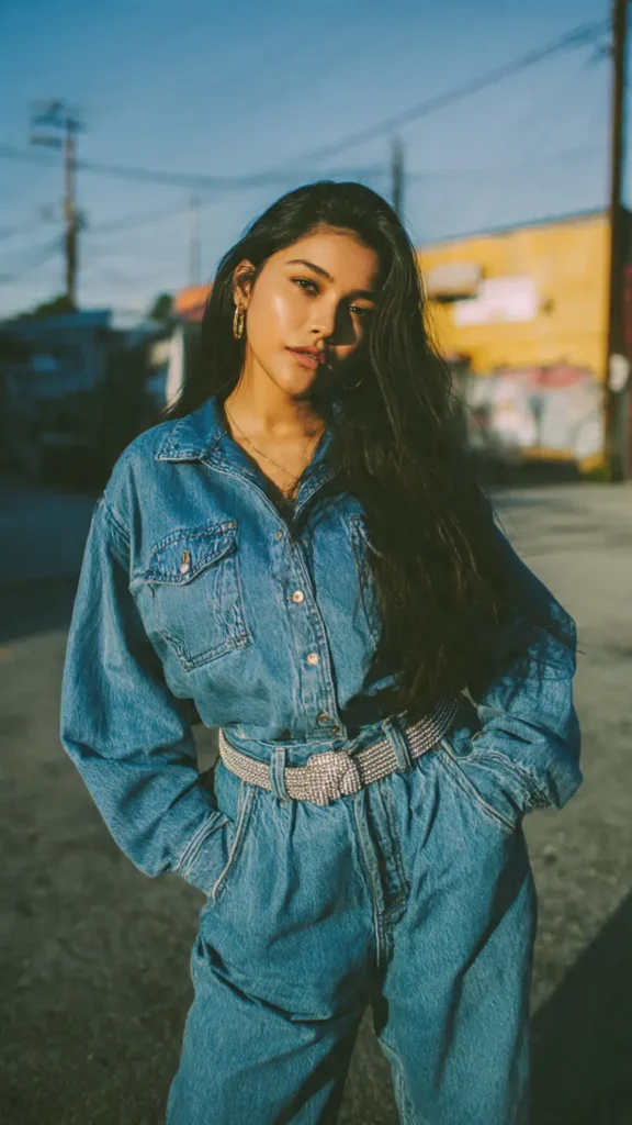 The Diamante Belt And Denim Combo