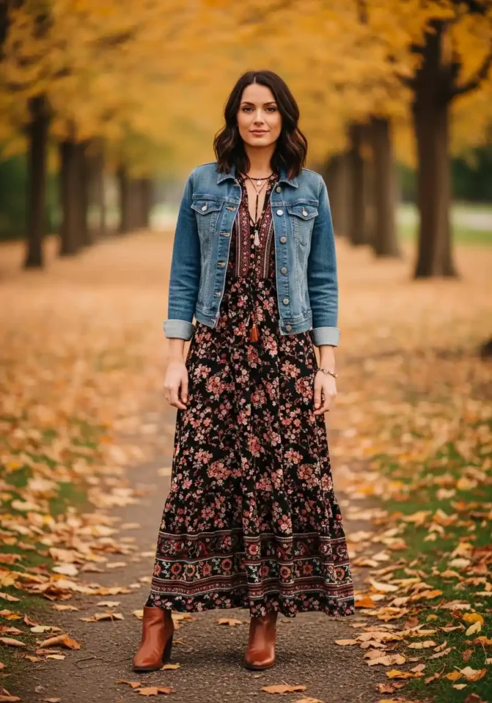Maxi Dress with Ankle Boots