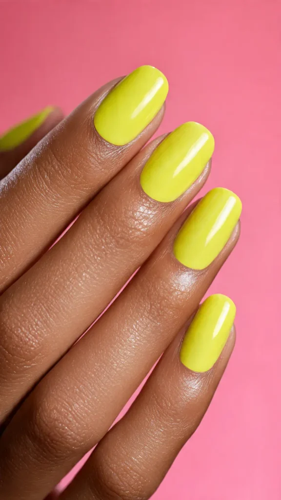 Neon Yellow Statement Nails