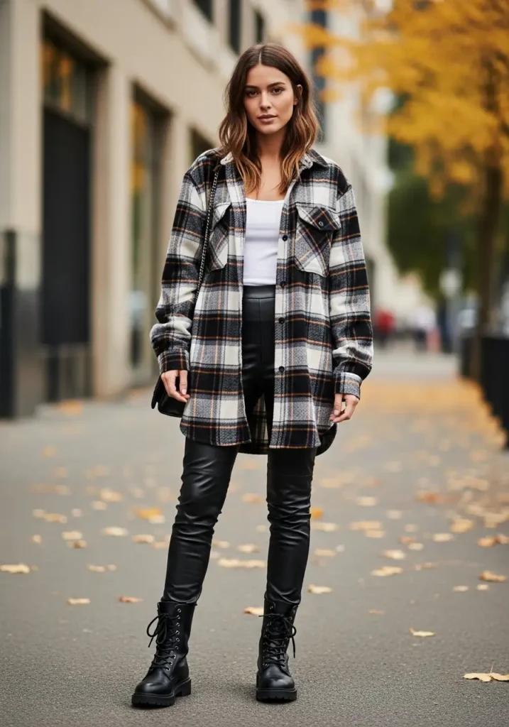 Plaid Shirt and Leggings