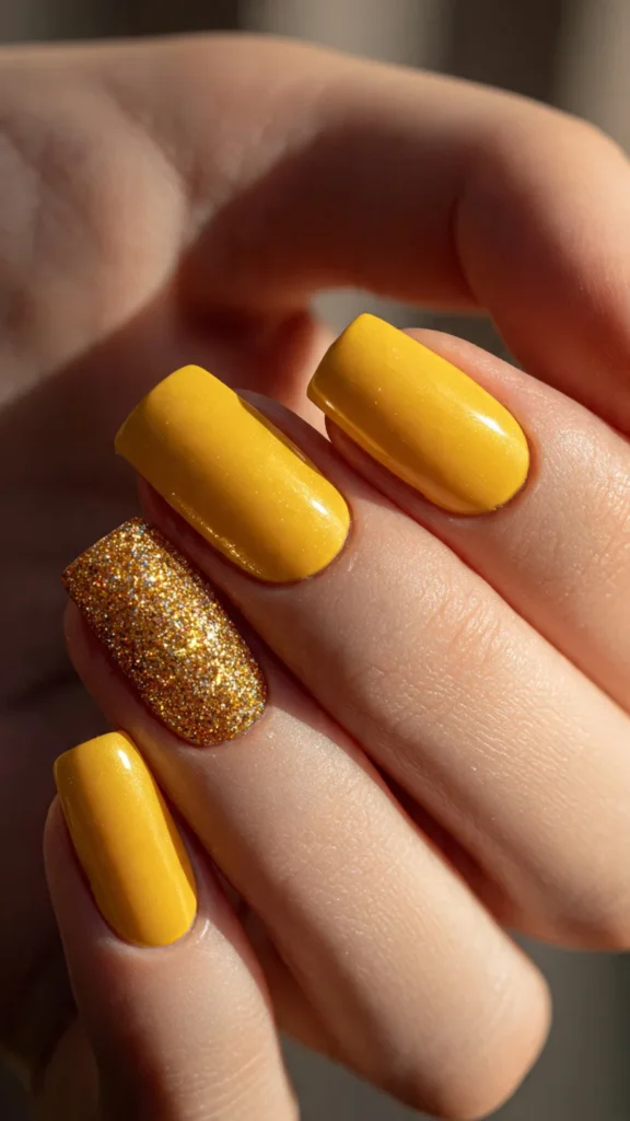 Glitter Accent Nails