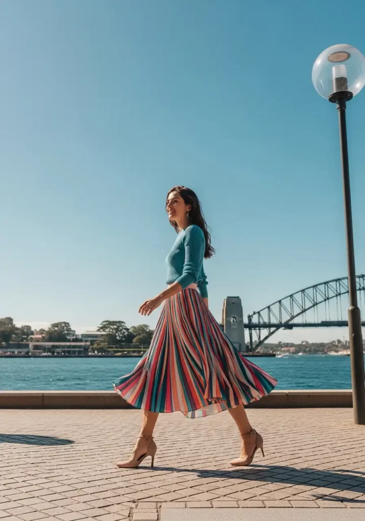 Pleated Midi Skirts in Action