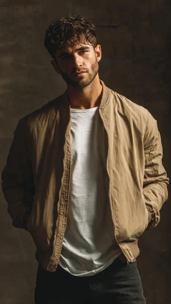 Lightweight Bomber Jacket and Jeans