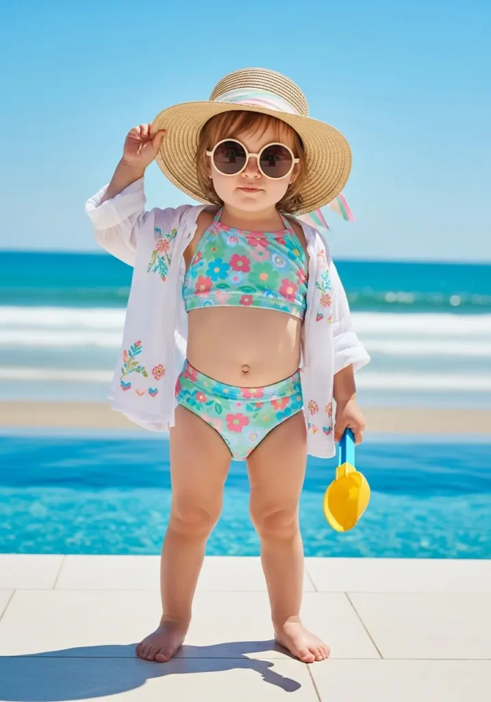 Two-Piece Swimwear and Cover-Up